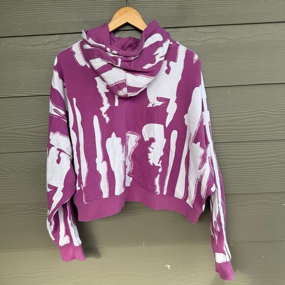 adidas Originals x Thebe Magugu hoodie in semi pulse lilac with all-over print - Picture 6 of 6